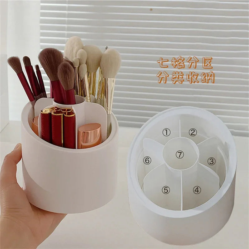 360° Rotating Makeup Brushes Organizer