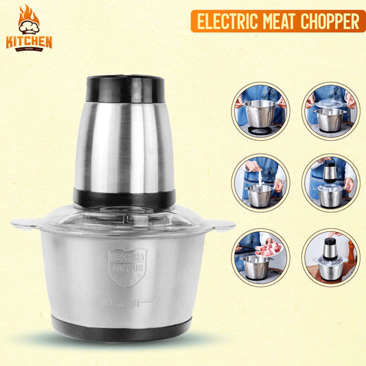 Electric meat grinder and food chopper 2L stainless steel - MagicMart.pk Pakistan