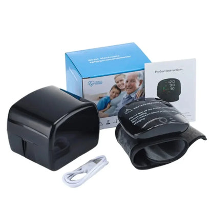 Rechargeable Wrist BP Monitor – Digital LED Display & Voice Broadcast