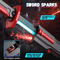 Kids Light-Up Spray Sword with Smoke & Spark Effects - RGB Lightsaber Toy