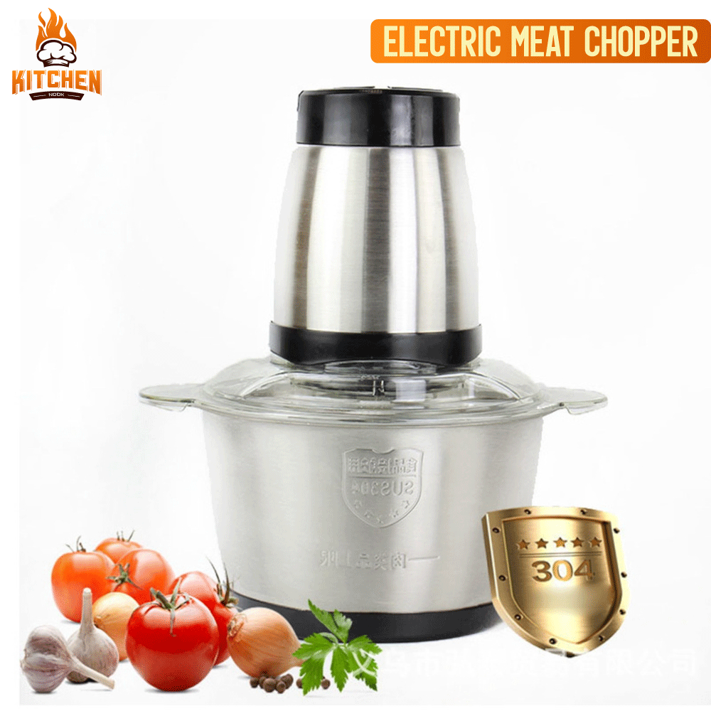 Electric Chopper Meat Grinder Mincer Food Processor Slicer High-Power Four-Knife