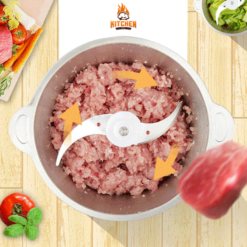 Electric Chopper Meat Grinder Mincer Food Processor Slicer High-Power Four-Knife