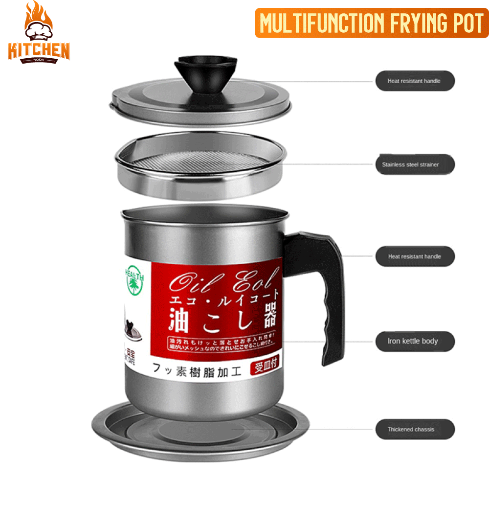 Multifunction Frying Pot With Strainer Oil Storage