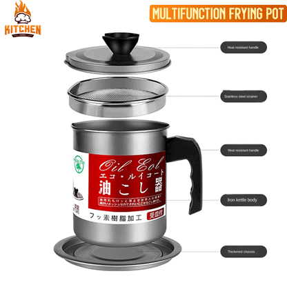 Multifunction Frying Pot With Strainer Oil Storage