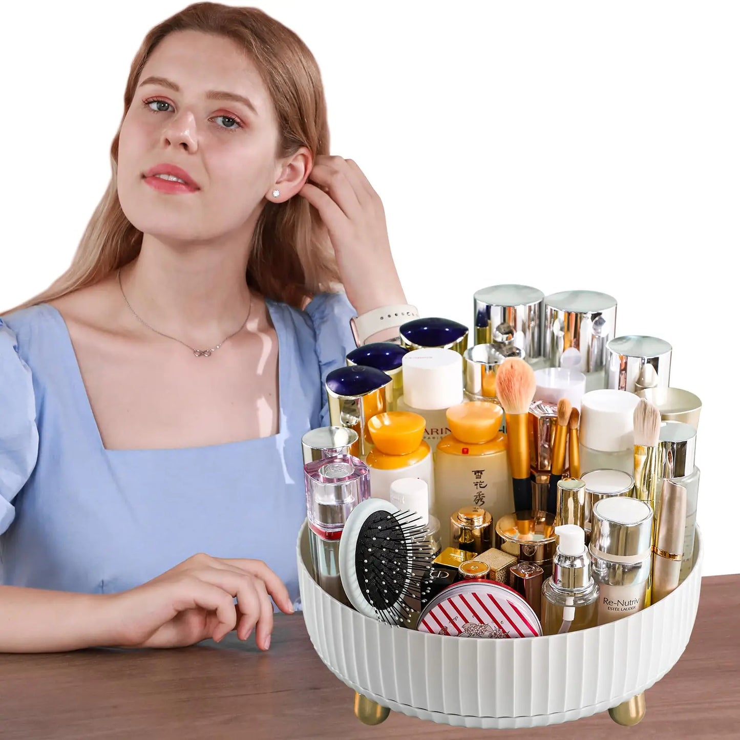 360-Degree Rotating Makeup & Perfume Organizer