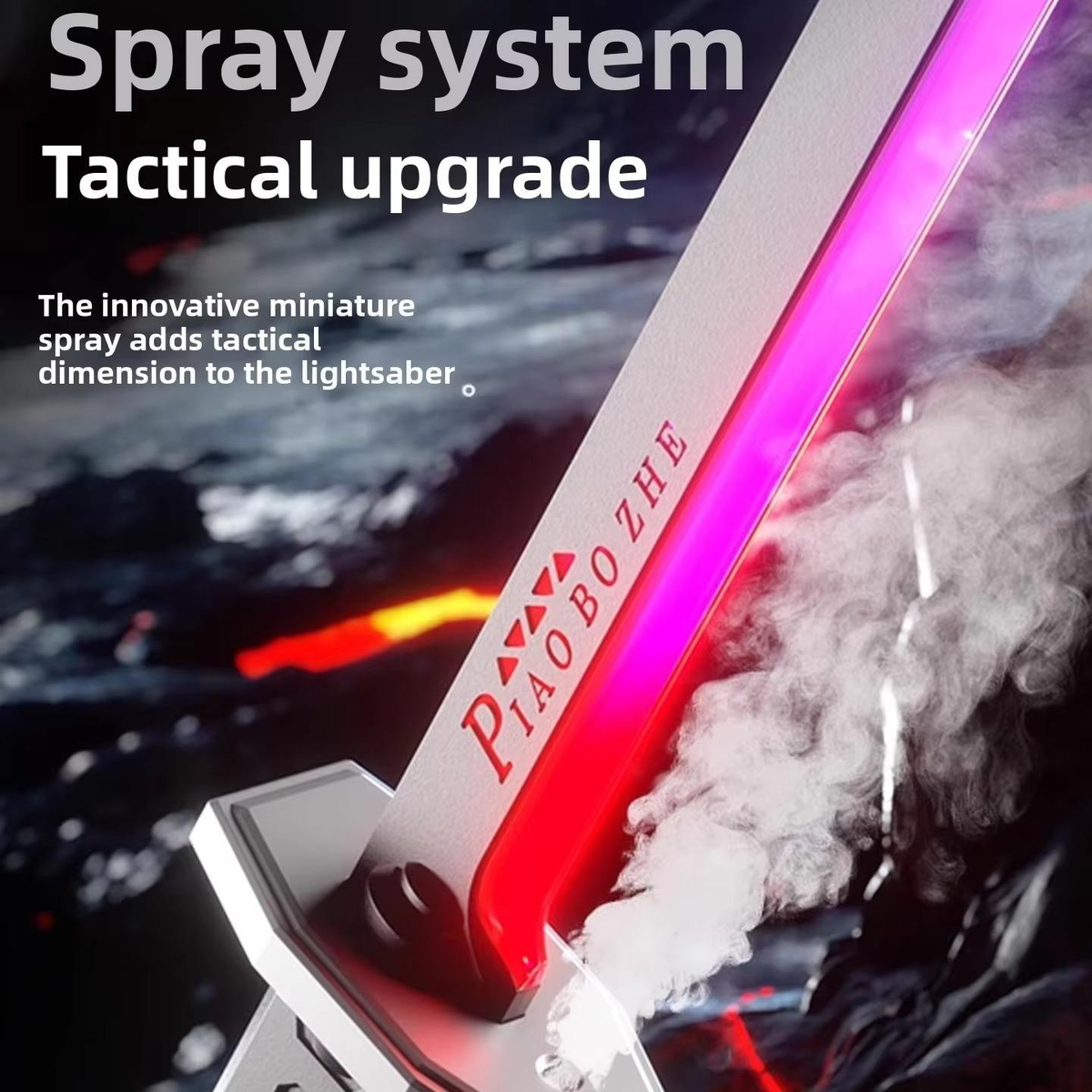 Kids Light-Up Spray Sword with Smoke & Spark Effects - RGB Lightsaber Toy