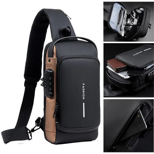 Anti-theft waterproof crossbody backpack with USB port - MagicMart.pk Pakistan