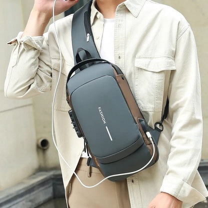 Anti-theft crossbody backpack USB port - view 4