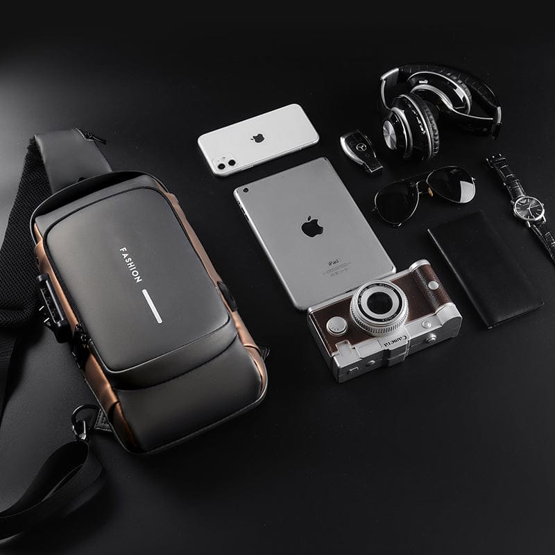 Anti-theft crossbody backpack USB port - view 3
