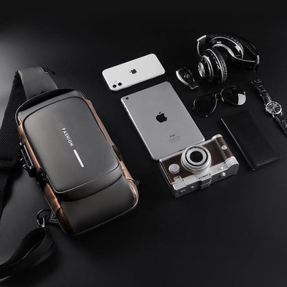 Anti-theft crossbody backpack USB port - view 3
